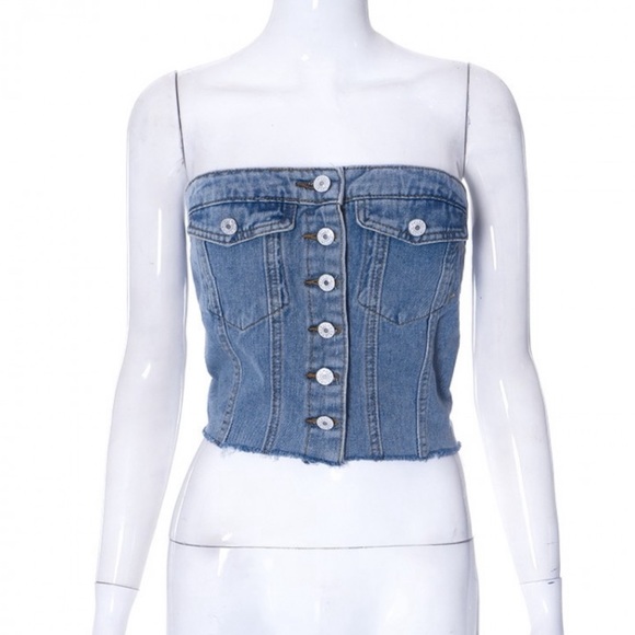 Denim Tube Top - Picture 4 of 5